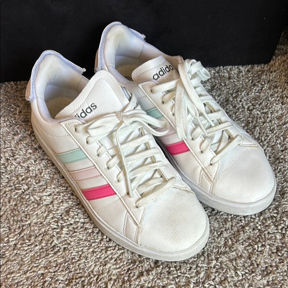 Adidas White and Pink Sneakers - Picture 1 of 4